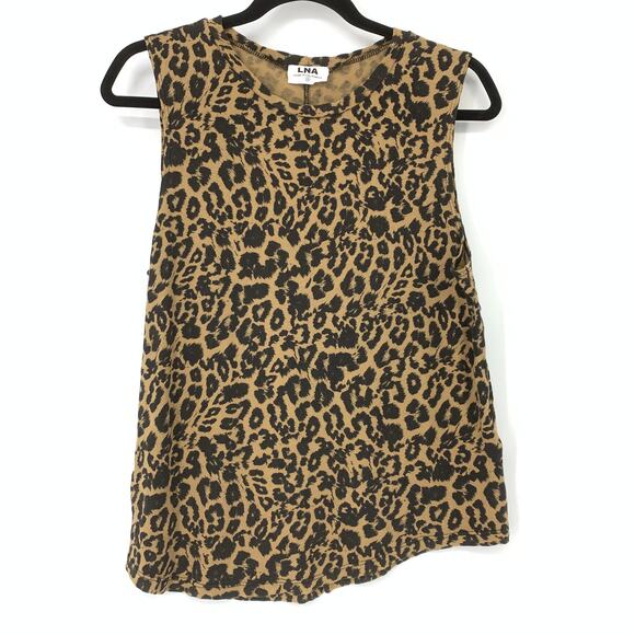 LNA Women's Size Small Cheetah Print Tank Top Sleeveless Tank/Black - Picture 1 of 6